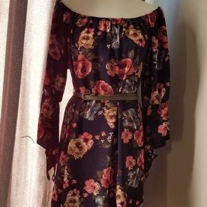 Floral off shoulder dress